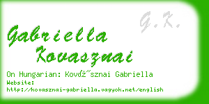 gabriella kovasznai business card